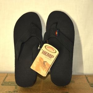 Rainbow Hemp Eco Sandals Black Size S 7.5-8.5